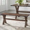 Simple Living Mandeville 6-Piece Solid Wood Dining Set Featuring Bench
