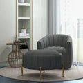 Swivel Accent Chair with Ottoman Set and Upholstered Cushion