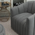 Swivel Accent Chair with Ottoman Set and Upholstered Cushion