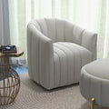 Swivel Accent Chair with Ottoman Set and Upholstered Cushion