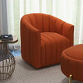 Swivel Accent Chair with Ottoman Set and Upholstered Cushion