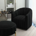 Swivel Accent Chair with Ottoman Set and Upholstered Cushion