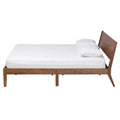 Salvatore Mid-Century Modern Walnut Brown Wood Platform Bed
