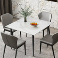 Contemporary Slate Kitchen Dining Table with Sintered Stone Surface and Metal Legs (Table Only) - 31.5 x 31.5 x 30 inches