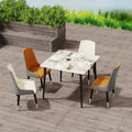 Contemporary Slate Kitchen Dining Table with Sintered Stone Surface and Metal Legs (Table Only) - 31.5 x 31.5 x 30 inches