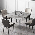 Contemporary Slate Kitchen Dining Table with Sintered Stone Surface and Metal Legs (Table Only) - 31.5 x 31.5 x 30 inches