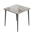 Contemporary Slate Kitchen Dining Table with Sintered Stone Surface and Metal Legs (Table Only) - 31.5 x 31.5 x 30 inches