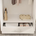 Black and White Wardrobe Armoire Closet with Drawer - 31.5W x 66.9H