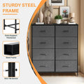 8-Drawer Tall Fabric Dresser for Bedroom - Stylish Closet Organizer Tower with Wooden Top and Metal Frame