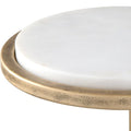 Copper Grove Vintage Gold Iron and White Marble Accent Table