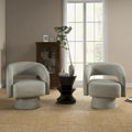 Modern Upholstered Armchair with 360-Degree Swivel Design