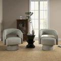 Modern Upholstered Armchair with 360-Degree Swivel Design