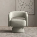 Modern Upholstered Armchair with 360-Degree Swivel Design