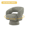 Modern Upholstered Armchair with 360-Degree Swivel Design