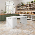 Modern White Adjustable Workstation - 70.9W Dining Table & Office Desk