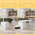 Modern White Adjustable Workstation - 70.9W Dining Table & Office Desk