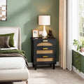 20-Inch Green Wooden Nightstand with 3 Drawers - Bedside Storage Cabinet for Bedroom