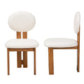Kacela Contemporary Japandi Boucle Upholstered Wood Dining Chair Set - 2 Pieces
