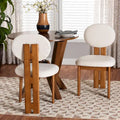 Kacela Contemporary Japandi Boucle Upholstered Wood Dining Chair Set - 2 Pieces