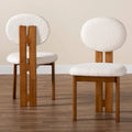 Kacela Contemporary Japandi Boucle Upholstered Wood Dining Chair Set - 2 Pieces