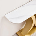 Contemporary Console Table with Elegant Design, Metal Frame, and Adjustable Foot Pads for Entryway