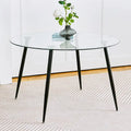 Contemporary Minimalist Glass Table with Premium Tempered Glass and Metal Frame