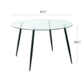 Contemporary Minimalist Glass Table with Premium Tempered Glass and Metal Frame