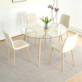 Contemporary Minimalist Glass Table with Premium Tempered Glass and Metal Frame