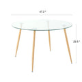 Contemporary Minimalist Glass Table with Premium Tempered Glass and Metal Frame
