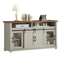 Moasis Farmhouse Industrial Sideboard Buffet Cabinet with Doors and Shelving