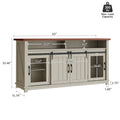 Moasis Farmhouse Industrial Sideboard Buffet Cabinet with Doors and Shelving