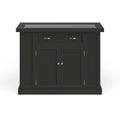 Nantucket Black Wood Kitchen Island with Granite Inlay
