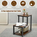 Costway 3-Tier Side Table with Storage Shelf - Versatile Nightstand