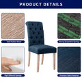 CHUN YI Modern Linen Parsons Dining Chairs - Set of 2 with Button Detail