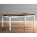 Roundhill Furniture Belleza French Country Dining Table in Antique White and Weathered Oak
