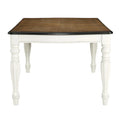 Roundhill Furniture Belleza French Country Dining Table in Antique White and Weathered Oak