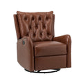 Jordano Mid-Century Leather Recliner with Metal Base by HULALA HOME