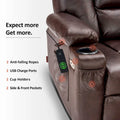 MCombo Compact Power Lift Recliner Chair with Massage and Heat for Seniors, Faux Leather Model 7569