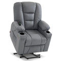 MCombo Compact Power Lift Recliner Chair with Massage and Heat for Seniors, Faux Leather Model 7569