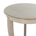 Round Pedestal Side Table with Curved Legs and Lower Shelf