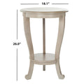 SAFAVIEH Carlotta Grey Pedestal Side Table - Dimensions: 18.1" W x 18.1" D x 26" H