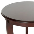 Round Pedestal Side Table with Curved Legs and Lower Shelf