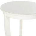 Round Pedestal Side Table with Curved Legs and Lower Shelf