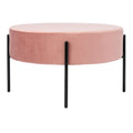 SAFAVIEH Shianne Round Velvet Cocktail Ottoman Table