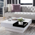 SAFAVIEH Phylis White and Black Coffee Table - Dimensions: 35.4" x 35.4" x 11.8"