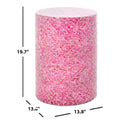 SAFAVIEH Rilla Dark Pink Round Accent Table - Dimensions: 13.8" W x 13.8" L x 19.7" H