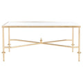 SAFAVIEH Couture Araminta Gold Leaf Coffee Table - Dimensions: 44" W x 24" L x 20.5" H