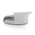 Sofacraft White Faux Leather Venetian Round King Bed