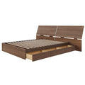 Walnut Nexera Storage Bed with Integrated Headboard