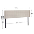Javlergo Adjustable Upholstered Wingback Headboard for Queen/King Size Beds with Double Nailhead Trim